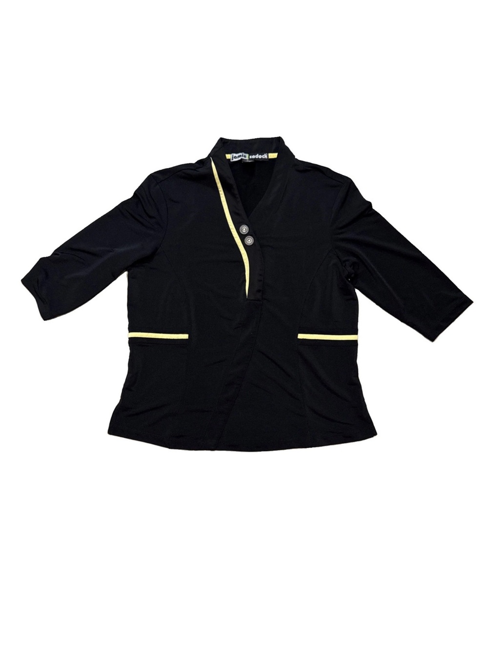 jamie sadock Black Blazer Jacket with Yellow Trim